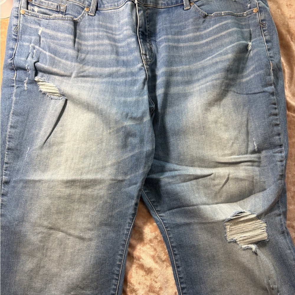 torrid Light Blue Distressed Relaxed Jeans